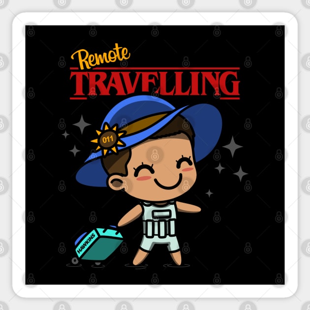 Stranger Things Cute Kawaii Eleven Travelling Vacation Meme Sticker by BoggsNicolas